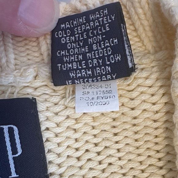 GAP vintage cotton oversized v-neck sweater , sz : large - Picture 7 of 7